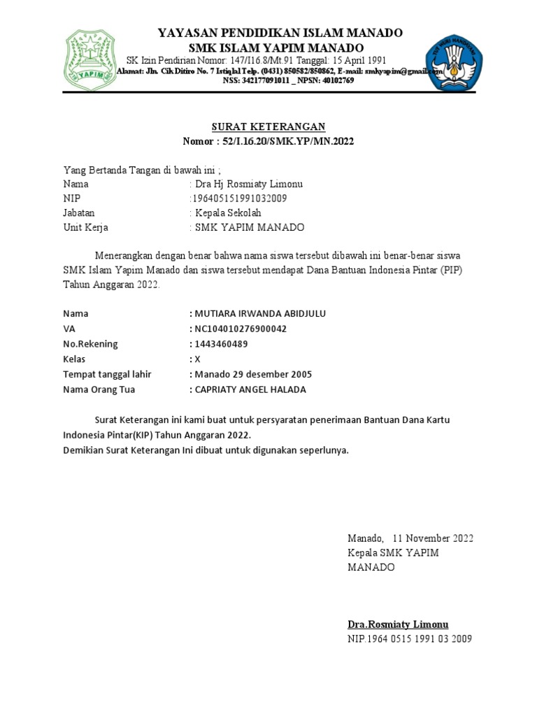 Surat keterangan pip pdf