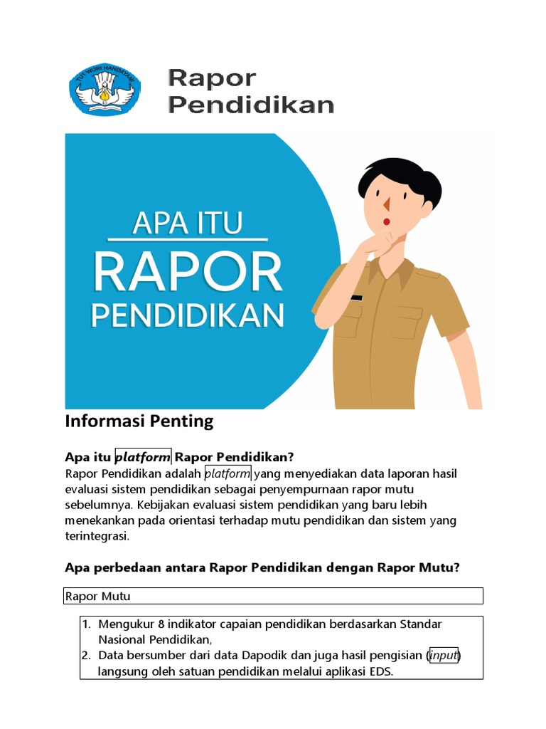 Rapor Pendidikan: Indikator dan Manfaatnya | PDF