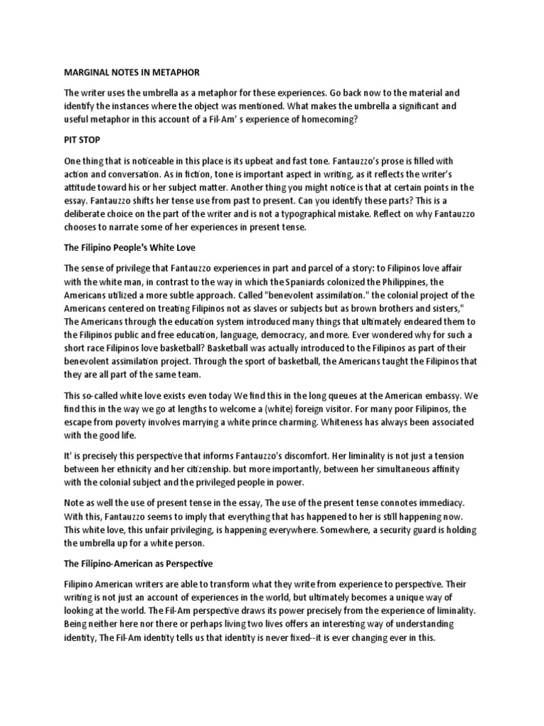 Marginal Notes in Metaphor | PDF