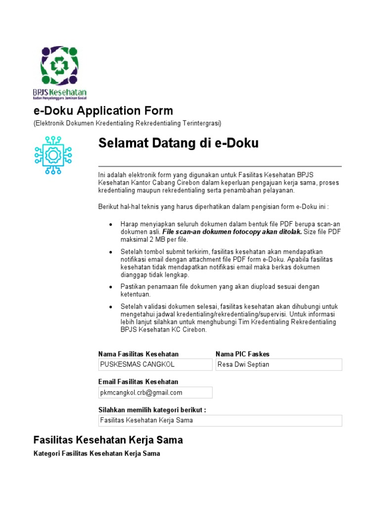 E-Doku Application Form - 243 | PDF
