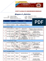 Program of Activities - Occupational Safety Health Awareness Seminar 1