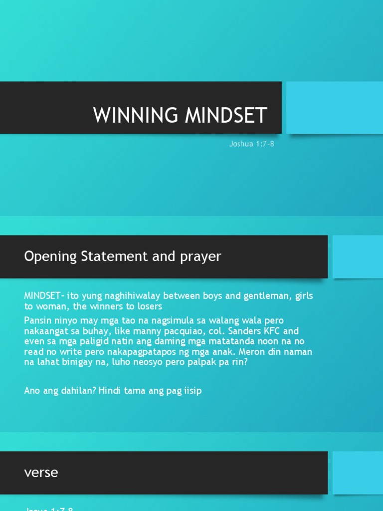 Winning Mindset Pdf