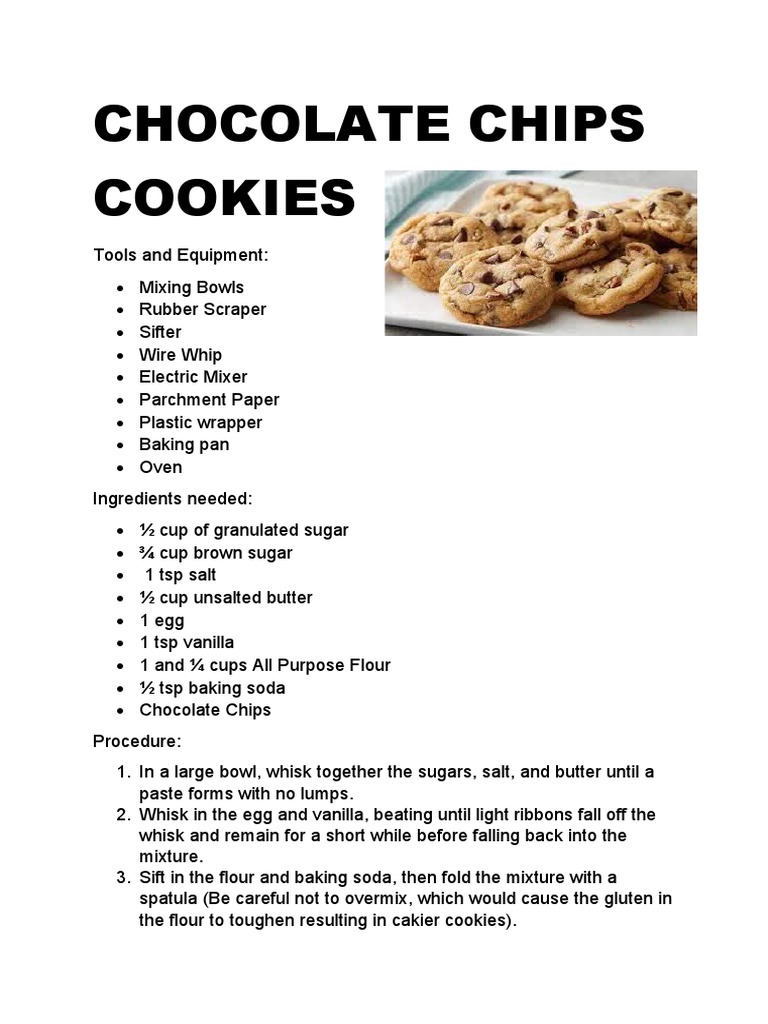 Chocolate Chips Cookies | PDF