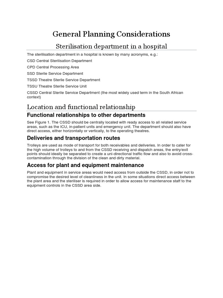 CSSD General Planning Considerations PDF