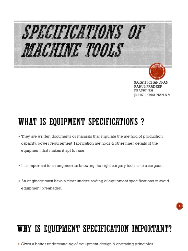 Specification of Machine Tools. Download Free PDF Grinding