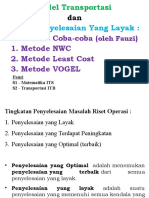 Materi 5. Model Transportasi Dan Metode NWC, Least Cost Dan VOGEL