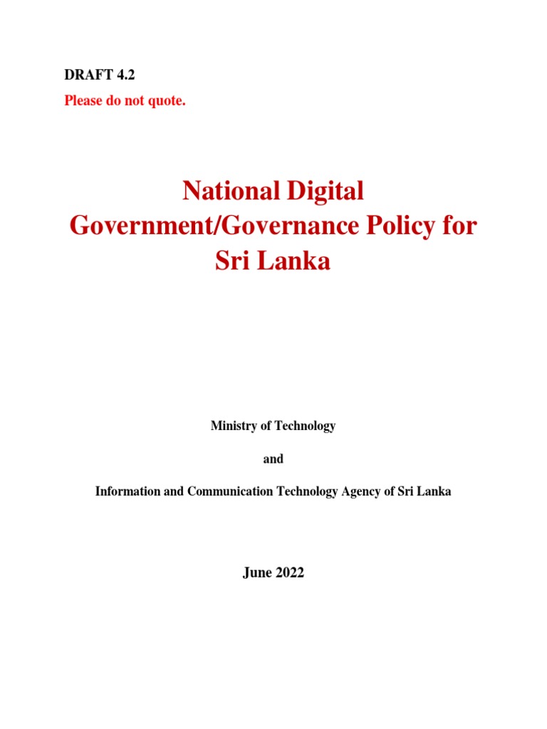 Digital Govt Policy - Ver 4.2 - Latest | PDF | E Government | Governance