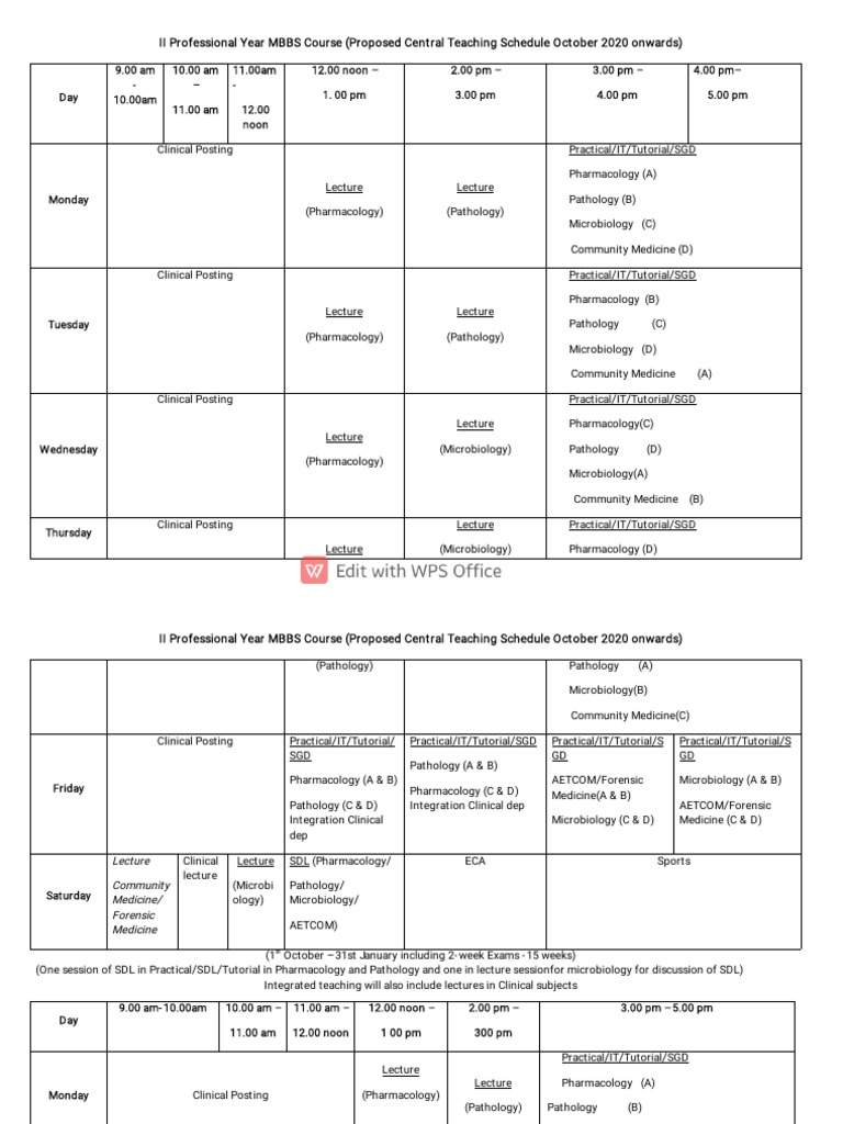 Central Time Table MBBS Batch Oct 202021 PDF