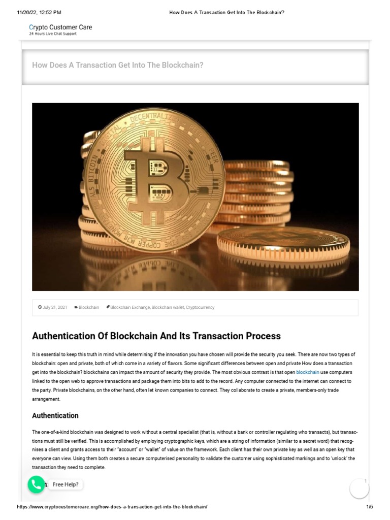 How Does A Transaction Get Into The Blockchain | PDF | Cryptocurrency |  Bitcoin