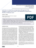 Efficiency vs. Inefficiency in Operations Management: The Singapore Armed Forces (SAF) vs. The Malaysian Armed Forces (MAF) in Southeast Asia?