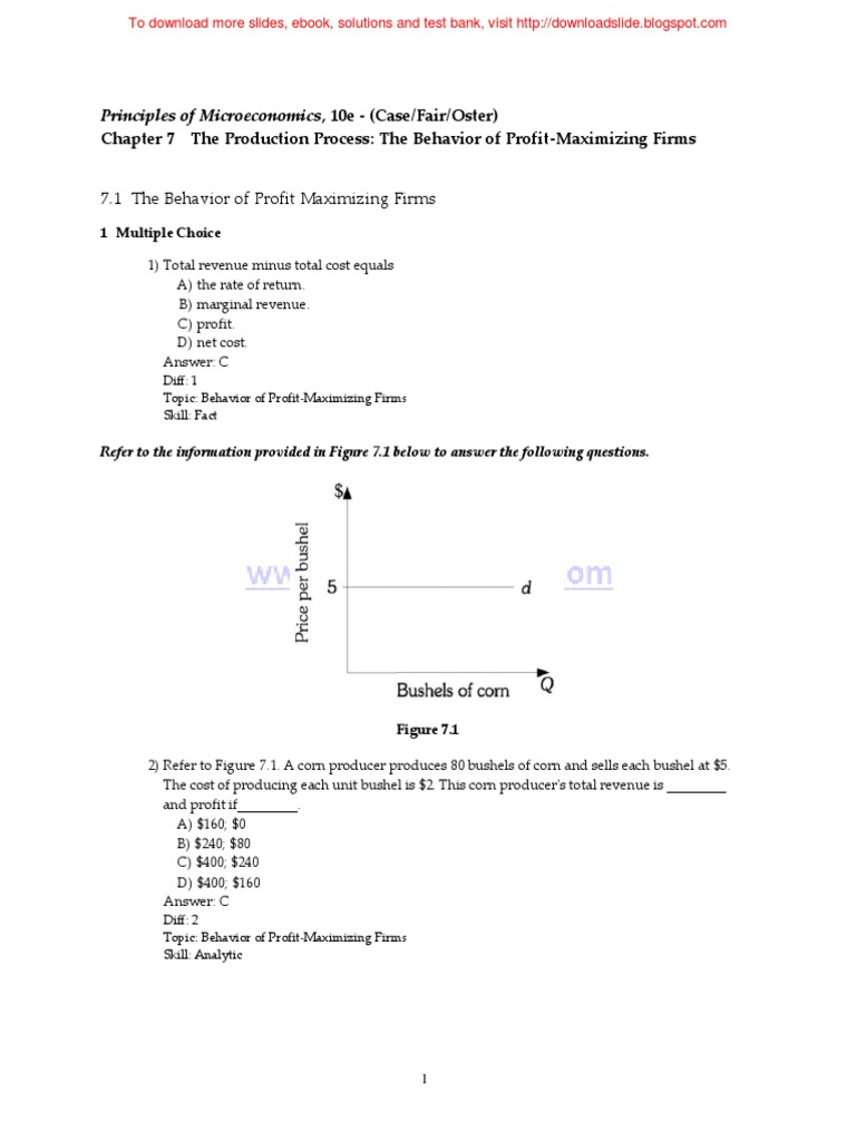 Chapter 7 The Production Process The Behavior of Profit-Maximizing ...