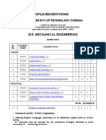 B.E. Mechanical Engineering: Affiliated Institutions Anna University of Technology Chennai