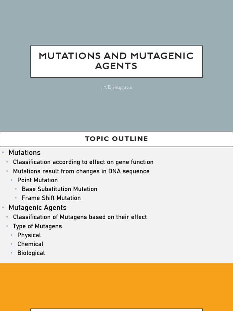 Topic: Mutation, Mutagenic Agents And Types Of Mutation – AFML