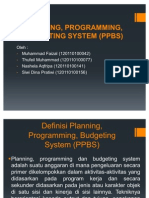 PPBS Sistem Perencanaan, Perprogramman dan Anggaran