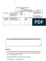 Evaluasi Pembelajaran Persamaan Lingkaran Pertemuan 1