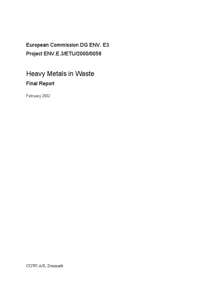 Heavy Metals Report | PDF