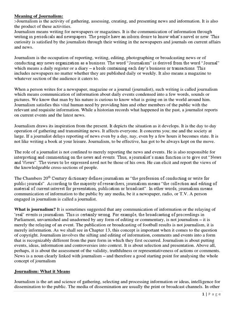 Journalism PDF Journalism Printing