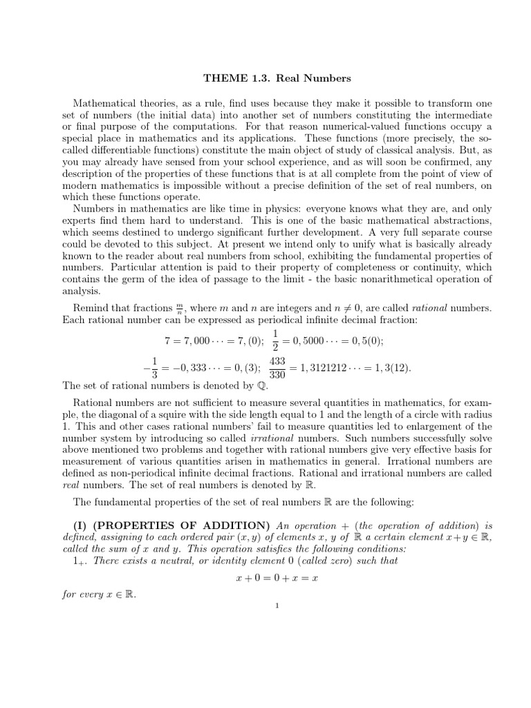 Theme 1 3 real numbers pdf numbers real number