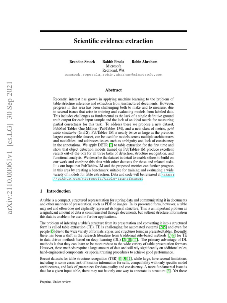Scientific Evidence Extraction PDF Matrix (Mathematics) Accuracy