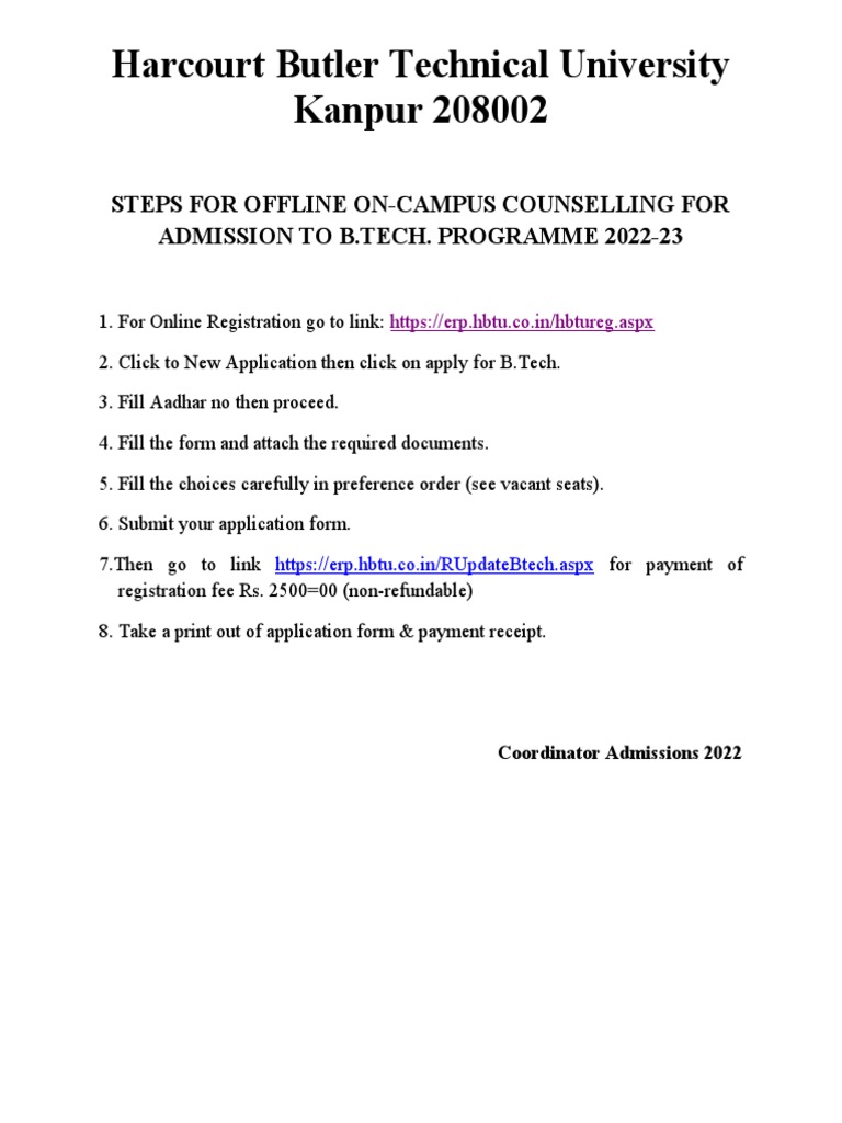 Harcourt Butler Technical University Kanpur 208002 PDF