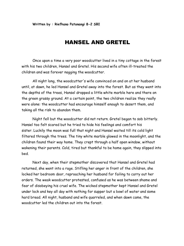 Hansel and Gretel PDF