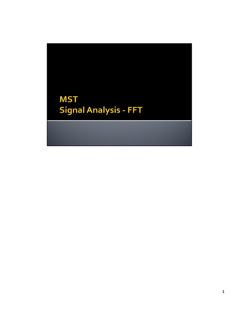 04 Signal Analysis FFT PDF Spectral Density Sound