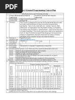 Object Oriented Programming Course Plan