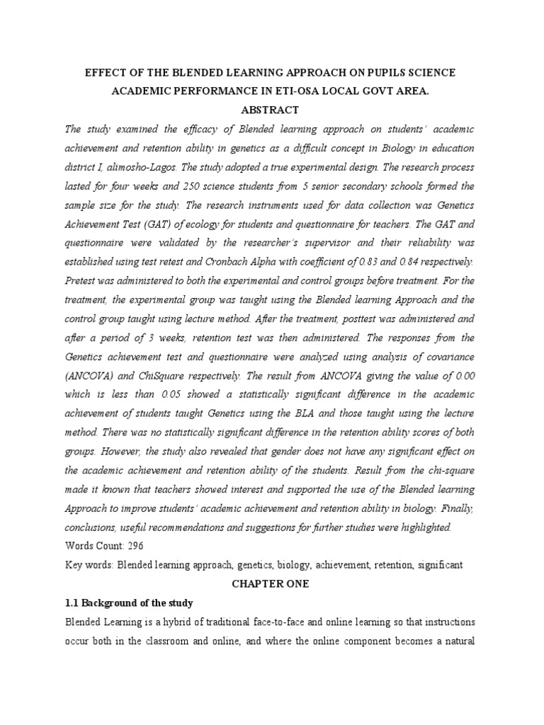 Effect of The Blended Learning Approach On Pupils Science Academic ...