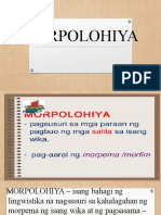 MORPOLOHIYA - Komunikasyon at Pananaliksik Sa Wika at Kulturang Pilipino
