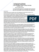 The Challenges of Road Pricing Professor Frank Kelly, FRS