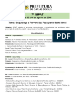 7 Sipat: Tema: Segurança e Prevenção: Faça Parte Deste Time!