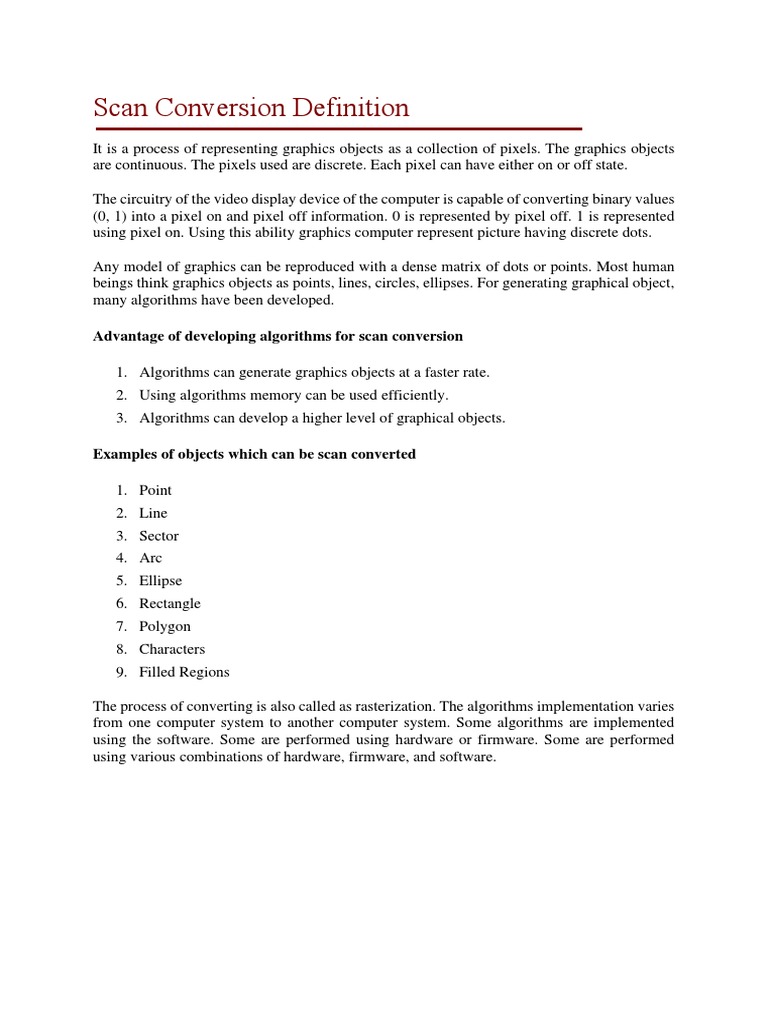 Scan conversion pdf pixel computer graphics