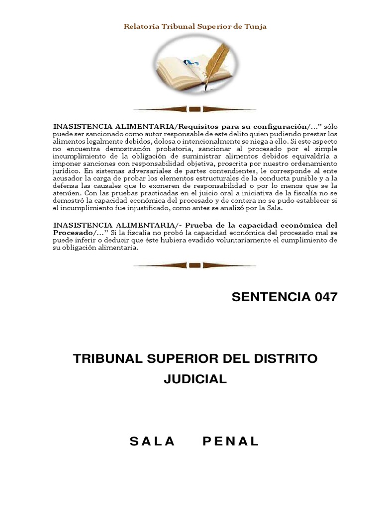 Sentencia Alimentos Condenatoria | PDF | Derecho penal | Sentencia (ley)