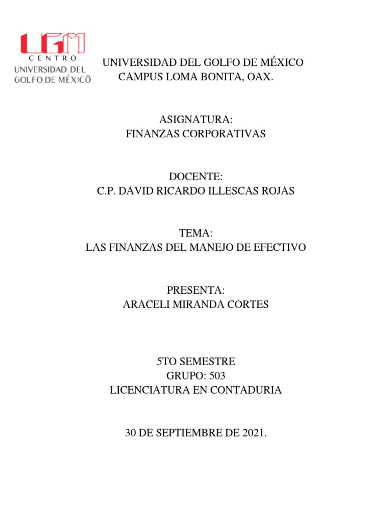 Finanzas Del Manejo de Efectivo | PDF | Inventario | Bancos