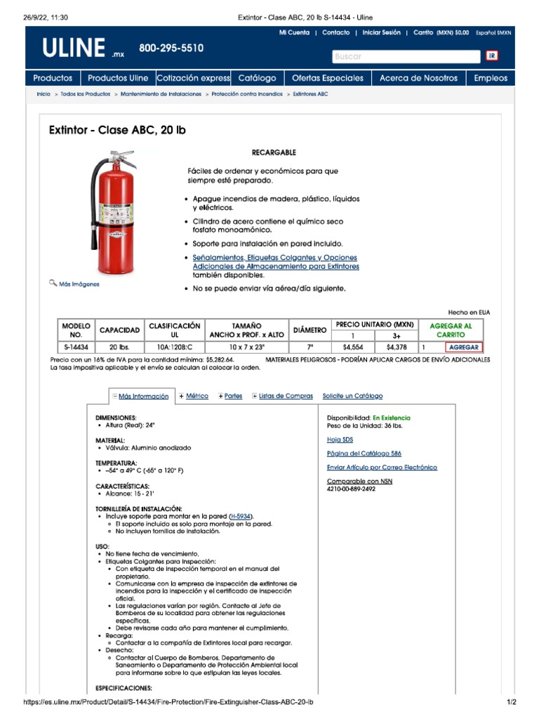 Ficha Tecnica Extintor de Pqs | PDF