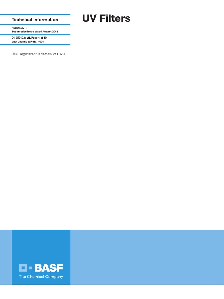 BASF UV Filters UVINUL TINOSORB PDF