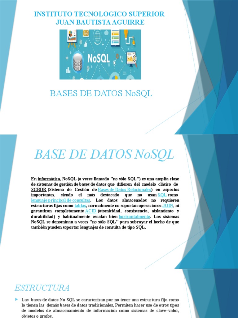 Introducción a Bases de Datos NoSQL | PDF | No Sql | Bases de datos
