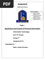 Regulations and Control of Personal Information