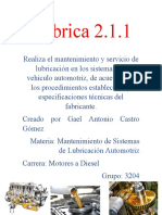 Rubrica 2.1.1 Mantenimiento en Sistemas de Lubricacion