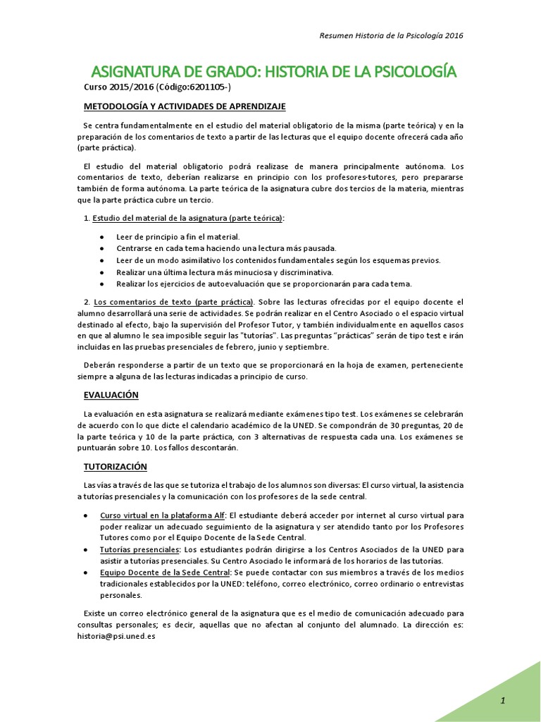 Resumen Historia De La Psicología 140 Pag 2016 Pdf Neoplatonismo