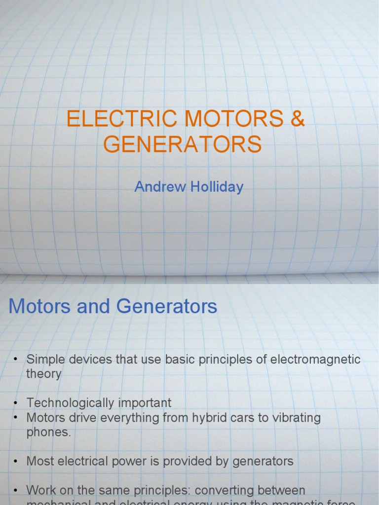 Motors and Generators PDF Electric Motor Electric Generator