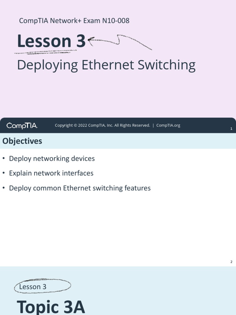 Lesson 3: Deploying Ethernet Switching | PDF | Computers