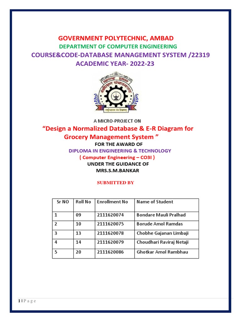 DBMS Final Microproject | PDF | Databases | Computing