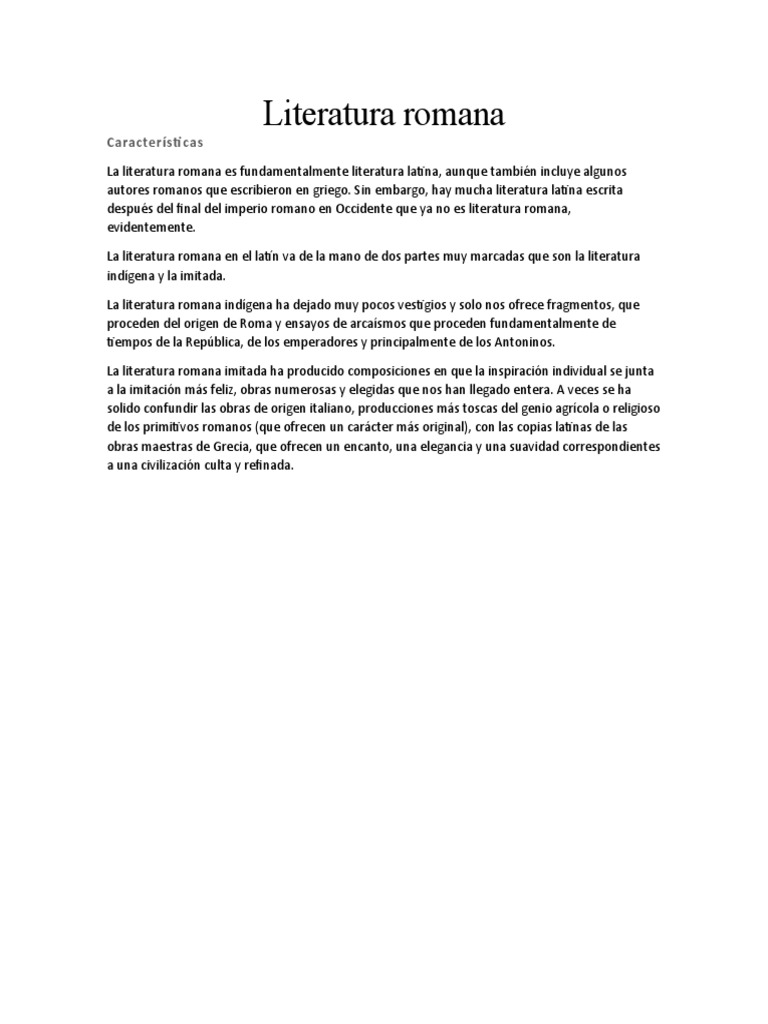 Literatura Romana | PDF