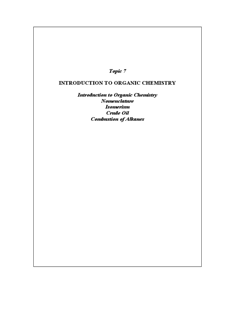 Introduction To Organic Chemistry Notes | PDF | Cracking (Chemistry ...