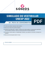 1o Simulado SOMOS Unesp P 1 2022 1a Fase