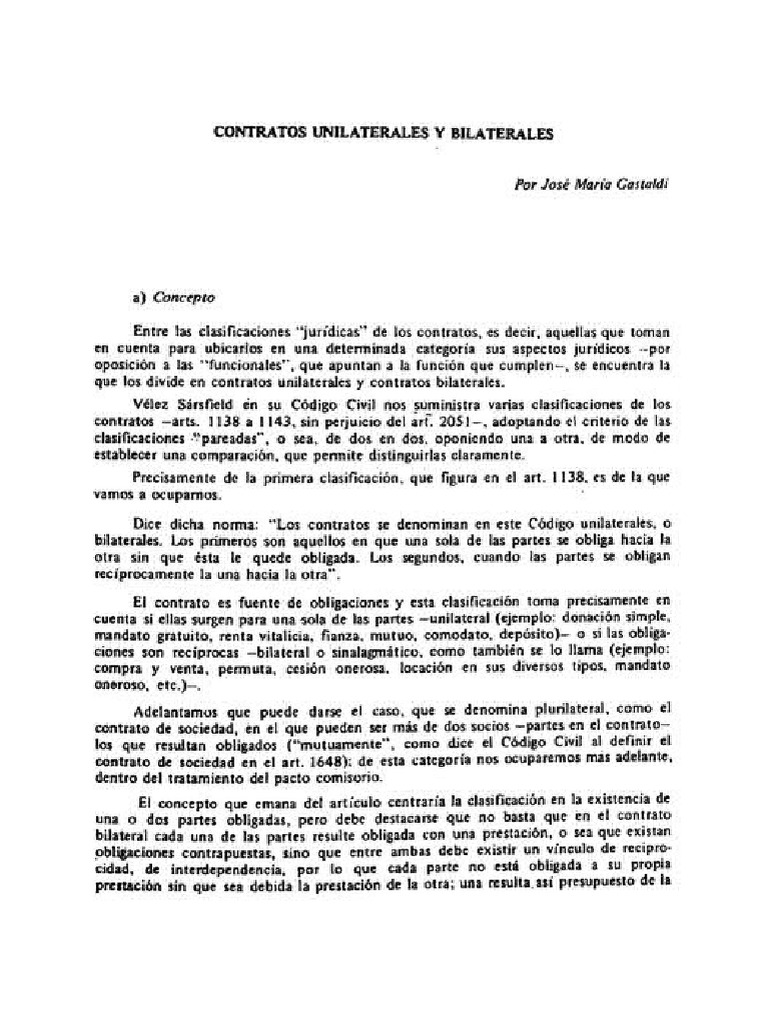 Contratos Unilaterales Y Bilaterales: Diferencias Clave – KMCV