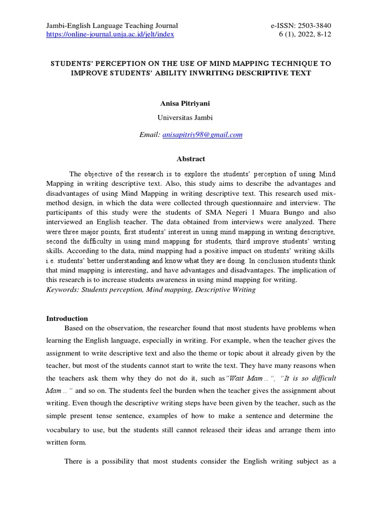 Mind Mapping in Writing Education | PDF | Mind | Quantitative Research
