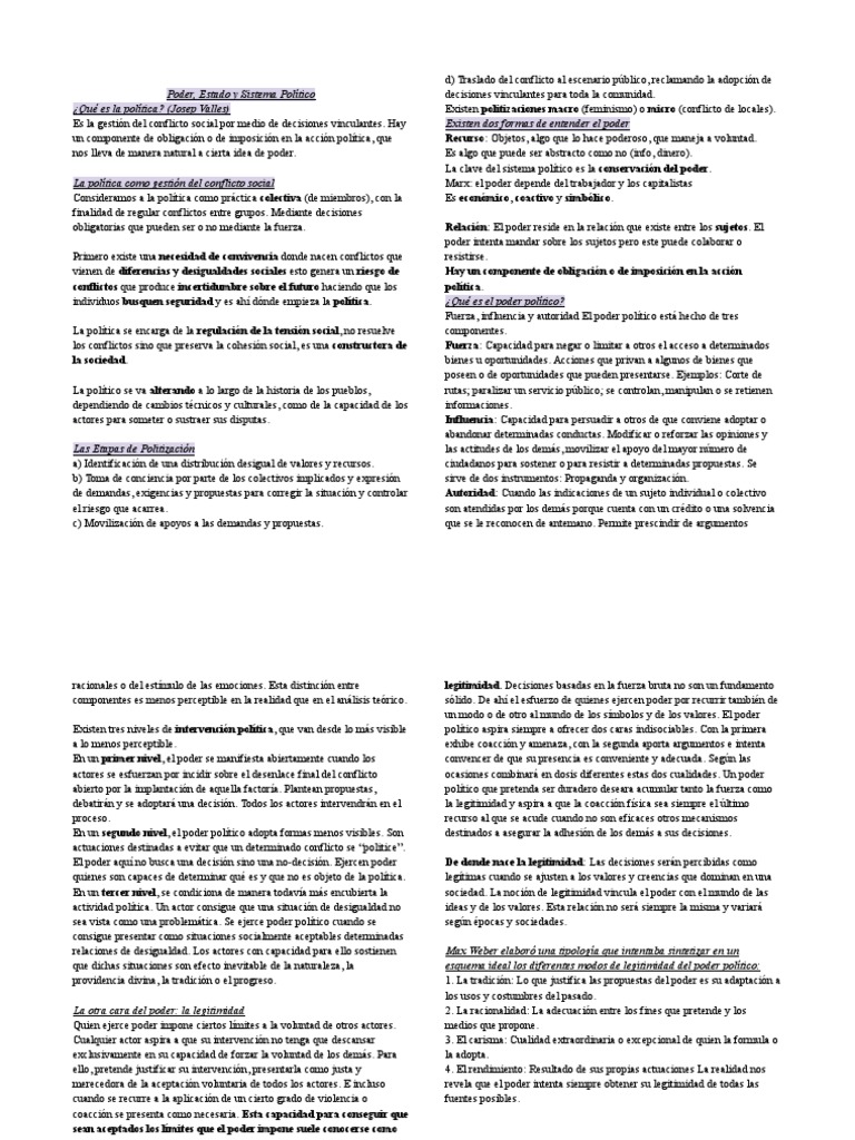 Poder Estado y Sistema Politico | PDF | Estado (política) | Ideologías ...