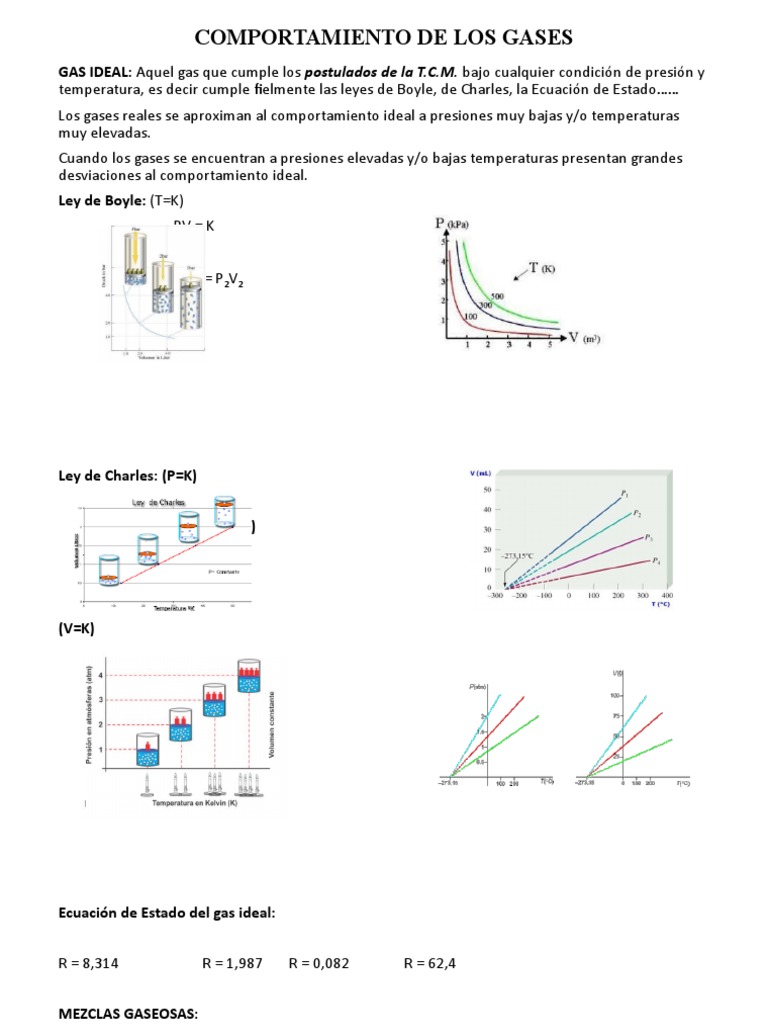 Comportamiento de Gases Reales e Ideales | PDF | Métodos y materiales ...